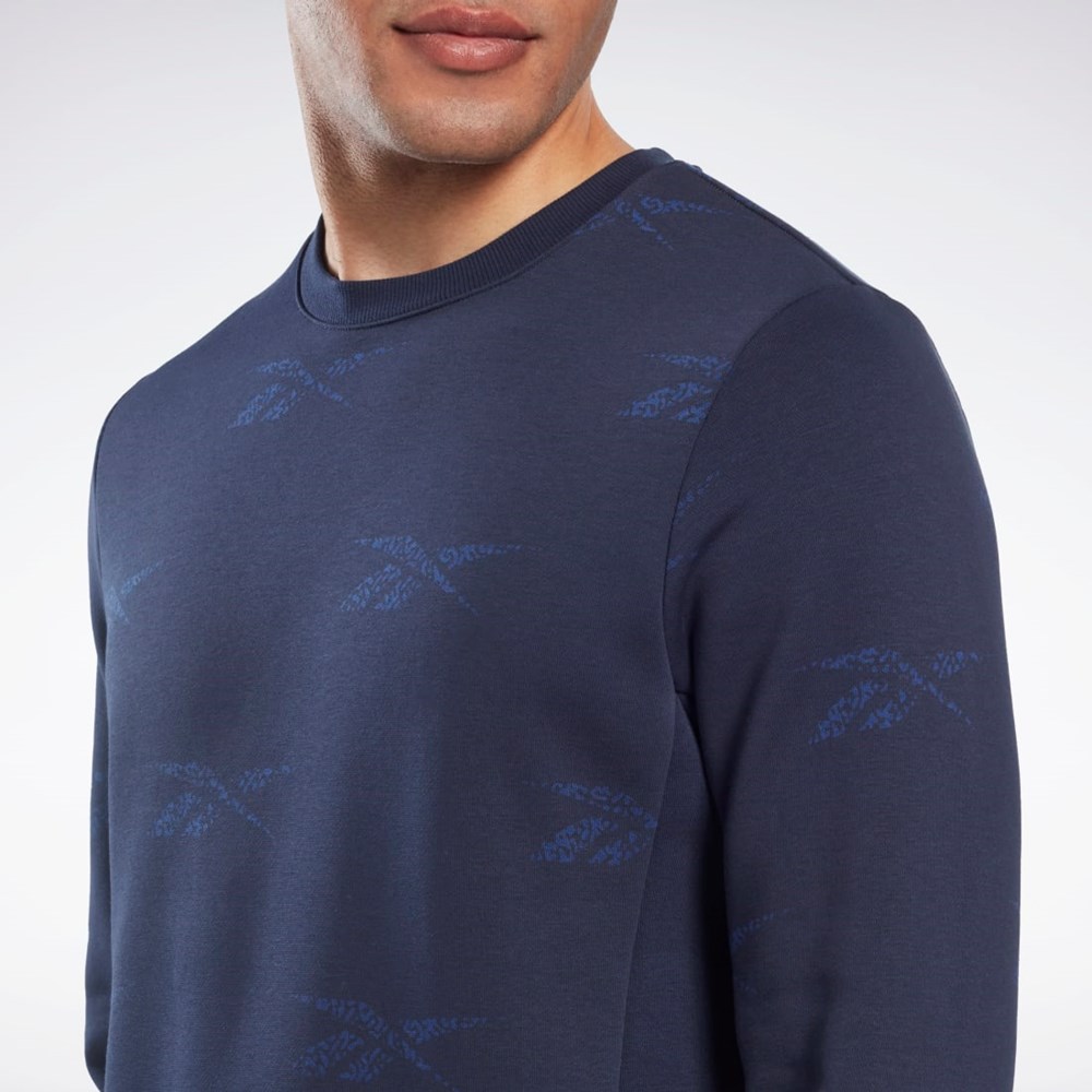 Reebok Reebok Identity Vector Fleece Crew Sweatshirt Vector Navy | HM9320