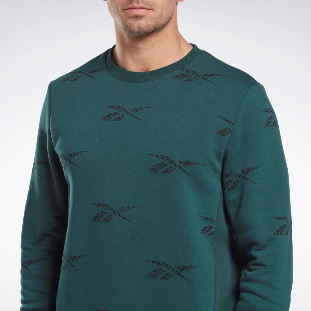 Reebok Reebok Identity Vector Fleece Crew Sweatshirt Forest Green | HM9321