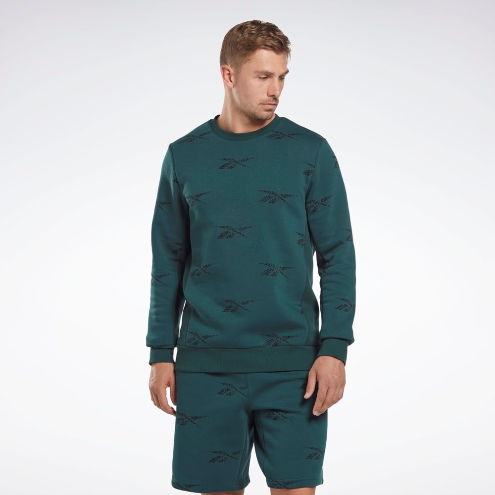 Reebok Reebok Identity Vector Fleece Crew Sweatshirt Forest Green | HM9321