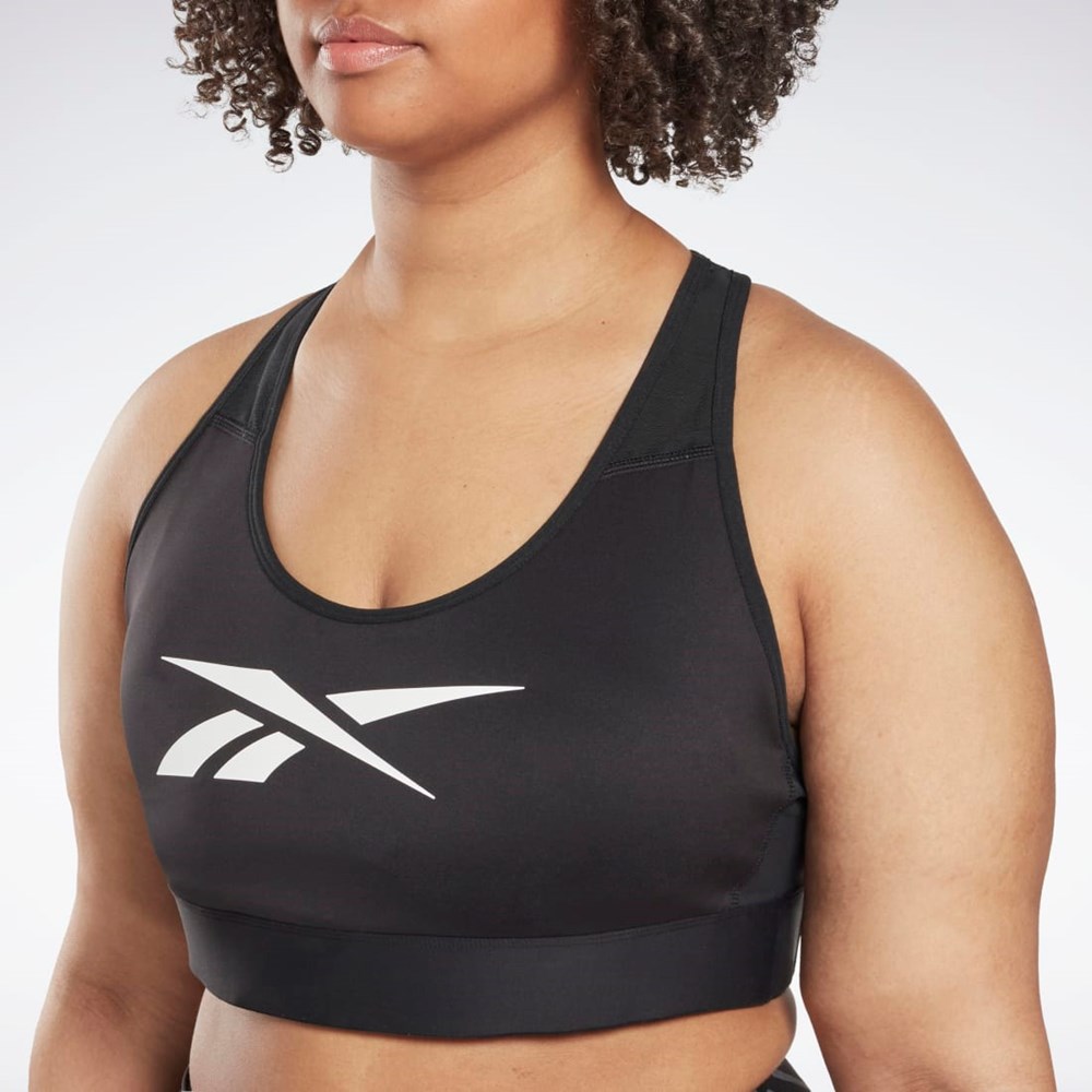 Reebok Reebok Lux Vector Racer Sports Bra (Plus Size) Black | HI2386