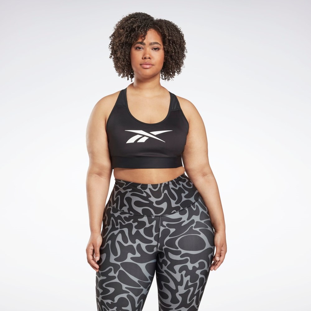 Reebok Reebok Lux Vector Racer Sports Bra (Plus Size) Black | HI2386