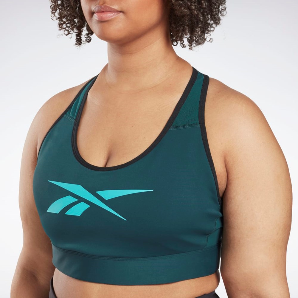 Reebok Reebok Lux Vector Racer Sports Bra (Plus Size) Forest Green | HL4330