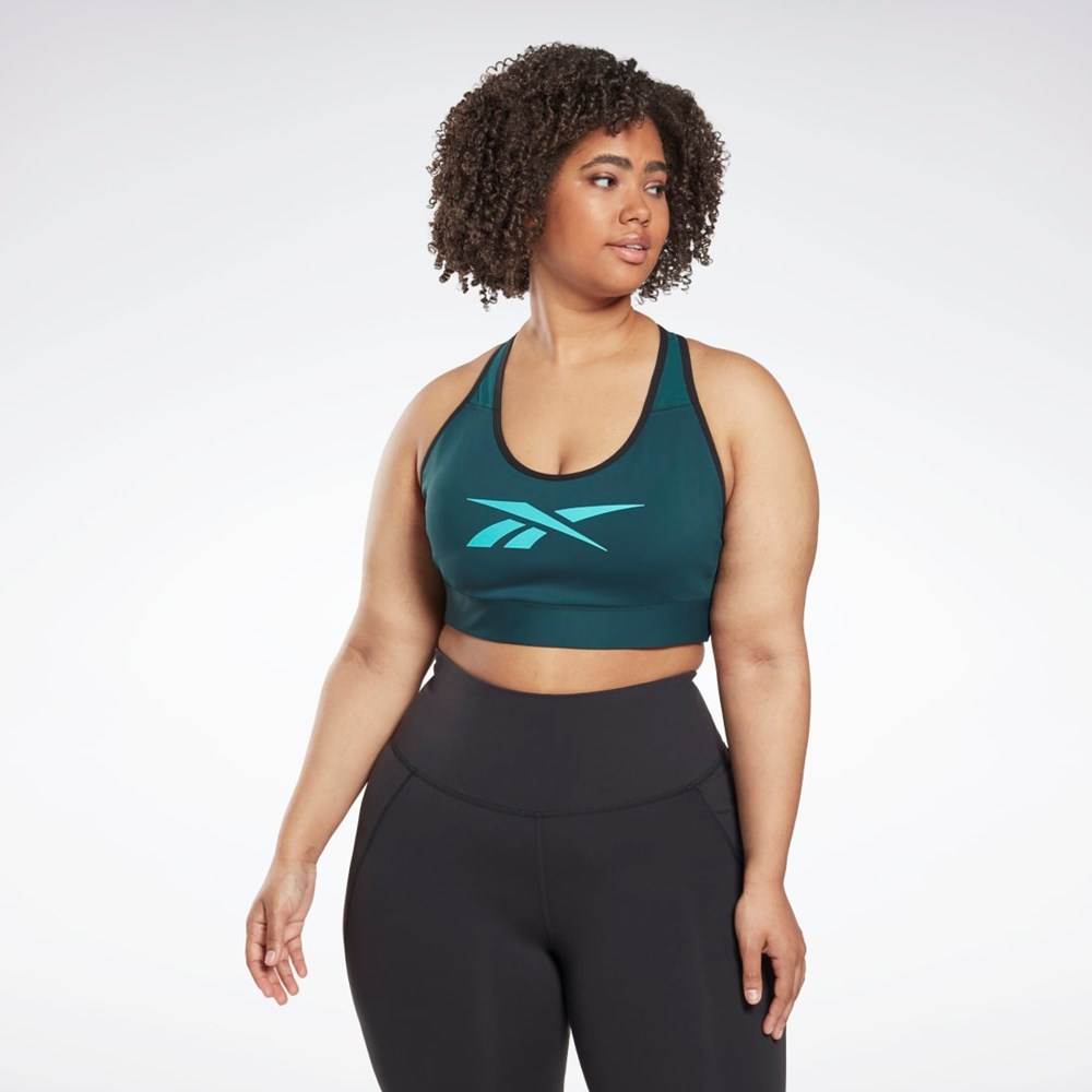 Reebok Reebok Lux Vector Racer Sports Bra (Plus Size) Forest Green | HL4330