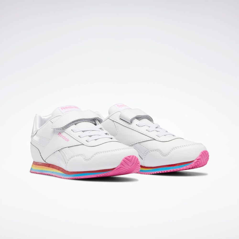 Reebok Reebok Royal CL Jog 3 1V Shoes - Preschool Ftwr White / Ftwr White / True Pink | GW3752