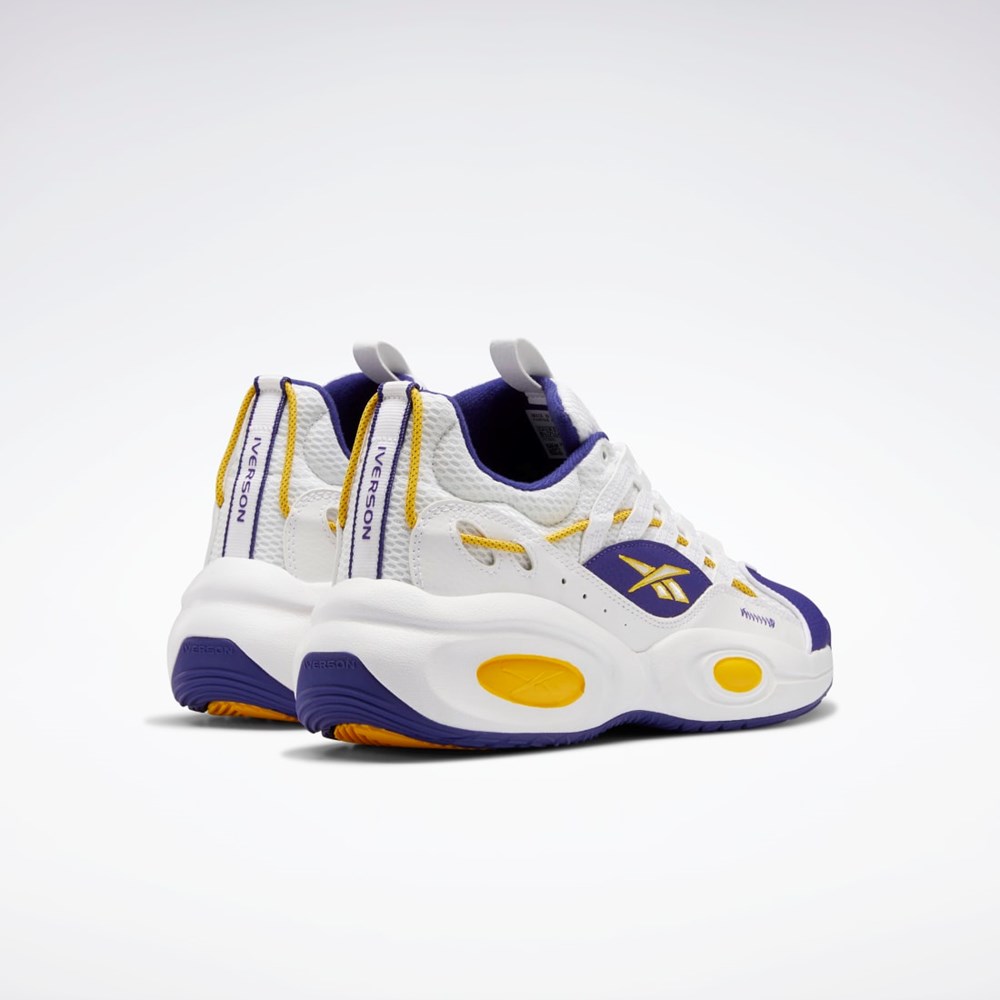 Reebok Reebok Solution Mid Basketball Shoes Ftwr White / Bold Purple / Always Yellow | GW4377