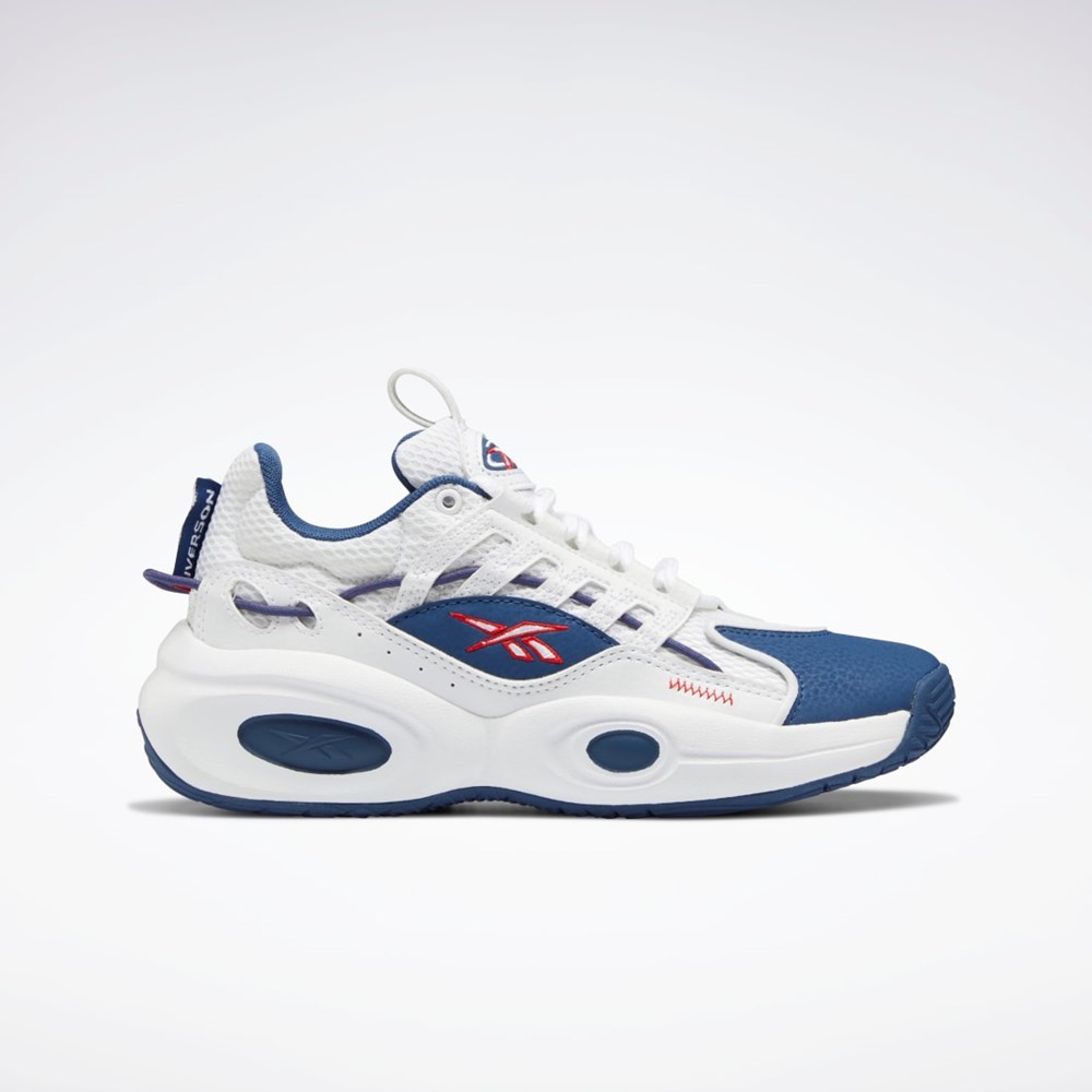 Reebok Reebok Solution Mid Basketball Shoes - Grade School Ftwr White / Batik Blue / Vector Red | GY9868