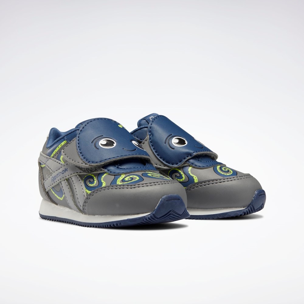 Reebok Royal Classic Jogger 2 Shoes - Toddler Pure Grey 6 / Batik Blue / Acid Yellow | GW7761