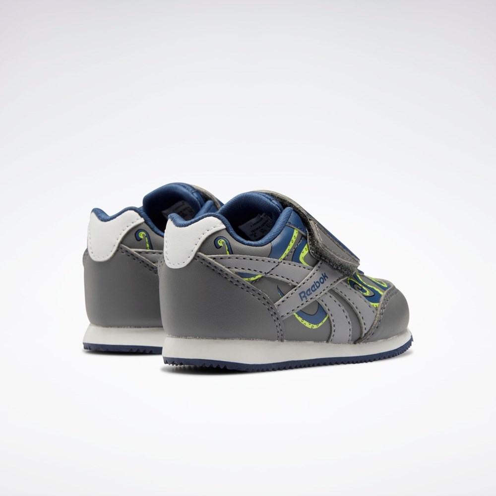 Reebok Royal Classic Jogger 2 Shoes - Toddler Pure Grey 6 / Batik Blue / Acid Yellow | GW7761