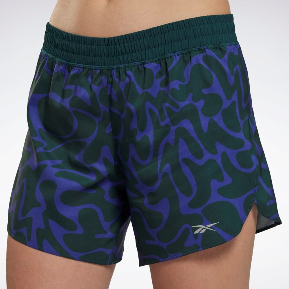 Reebok Running Printed Shorts Forest Green | HK4762