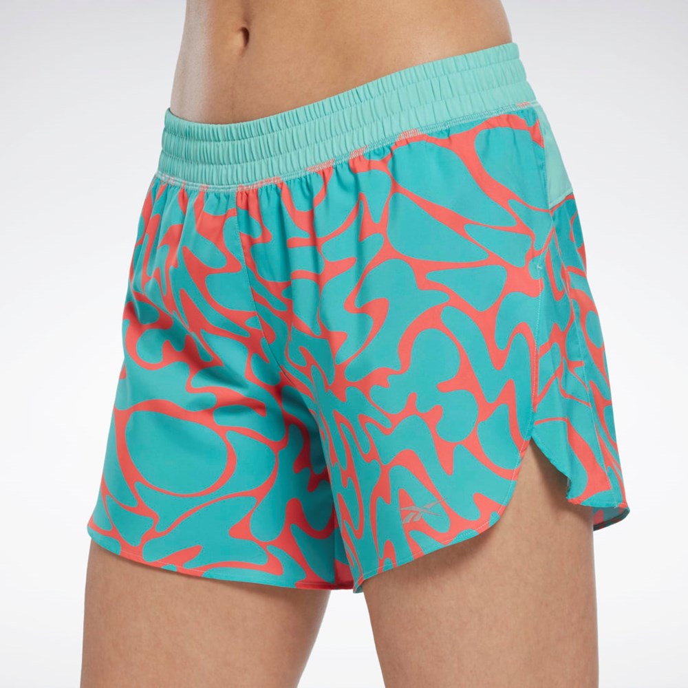 Reebok Running Printed Shorts Semi Classic Teal | HK4763