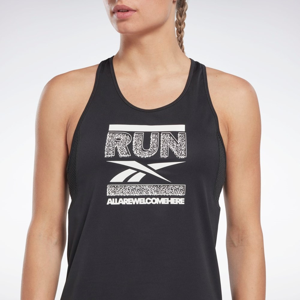 Reebok Running Speedwick Graphic Tank Top Night Black | HI6942