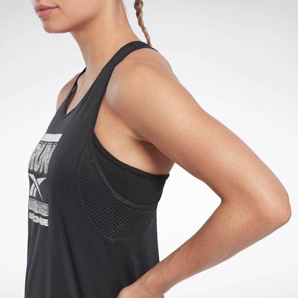 Reebok Running Speedwick Graphic Tank Top Night Black | HI6942