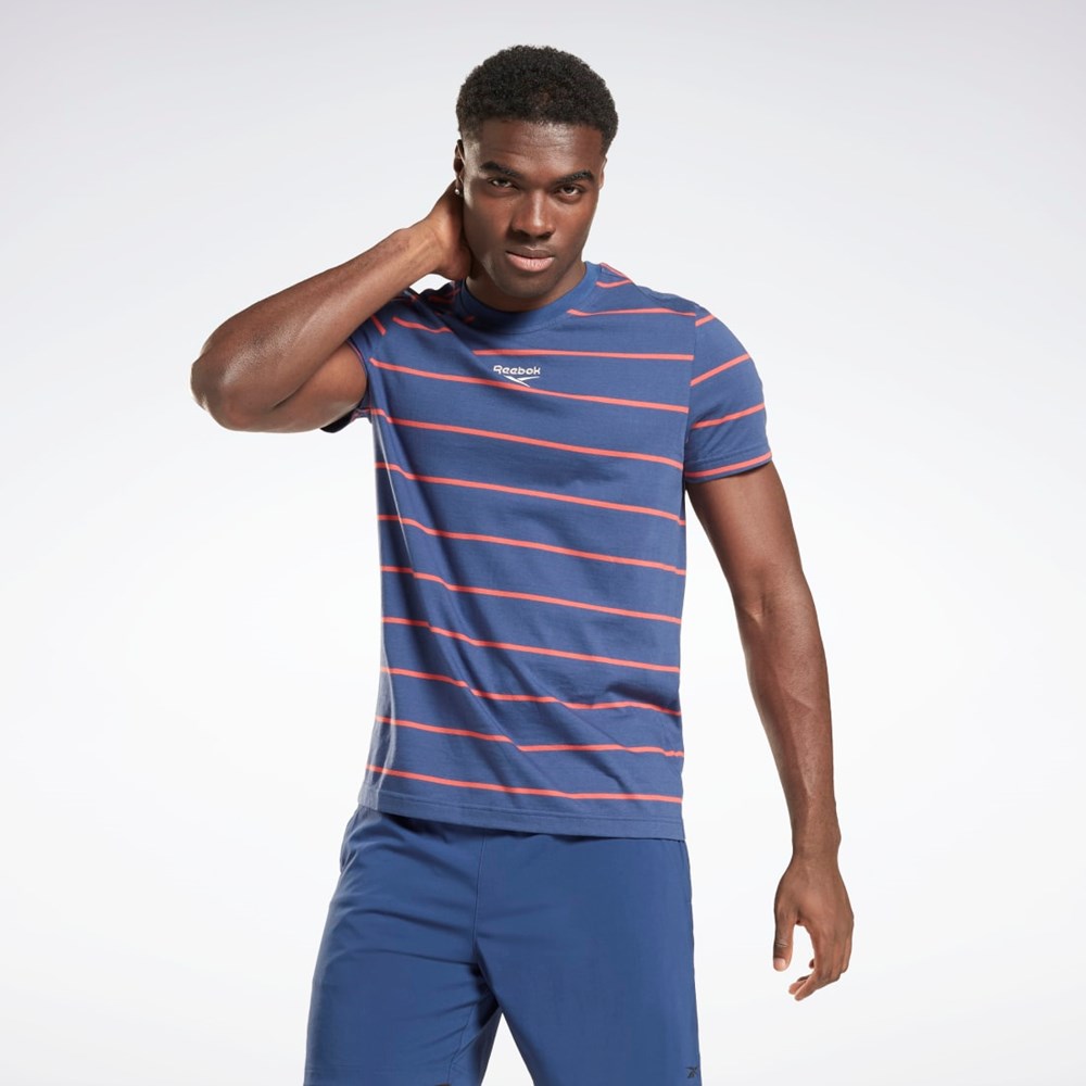 Reebok Stripe T-Shirt Batik Blue | HG3193