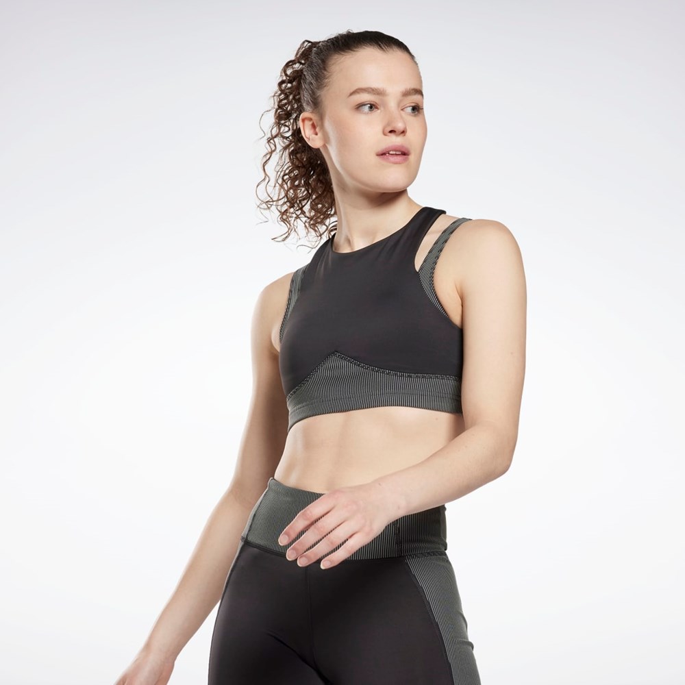 Reebok Studio Layered Bra Top Black | HI6223