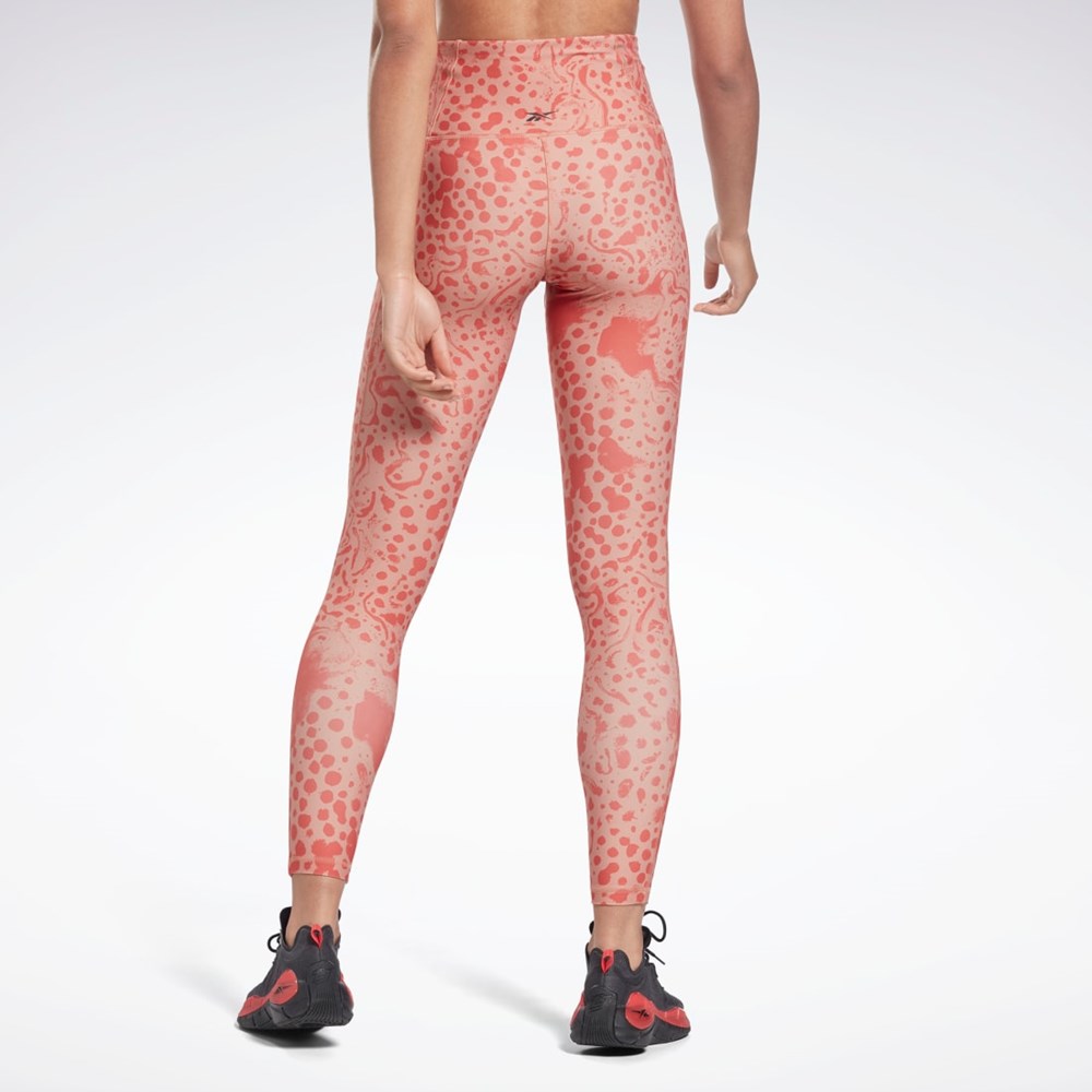 Reebok Studio Lux HR 2.0 Modern Safari Tights Canyon Coral | H51856