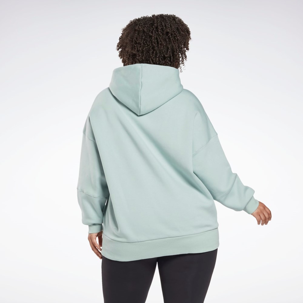 Reebok Studio Recycled Oversize Hoodie (Plus Size) Seaside Grey | HN4339