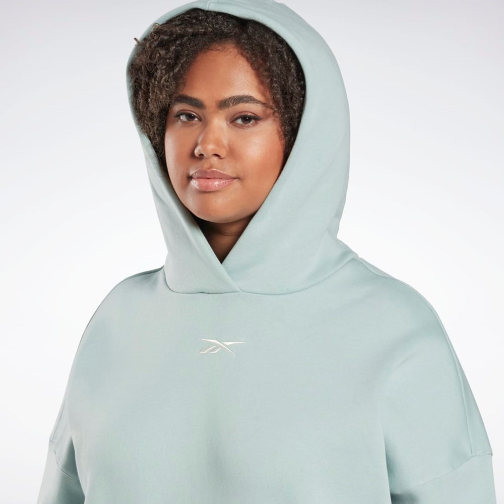 Reebok Studio Recycled Oversize Hoodie (Plus Size) Seaside Grey | HN4339