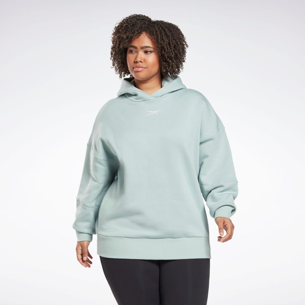 Reebok Studio Recycled Oversize Hoodie (Plus Size) Seaside Grey | HN4339