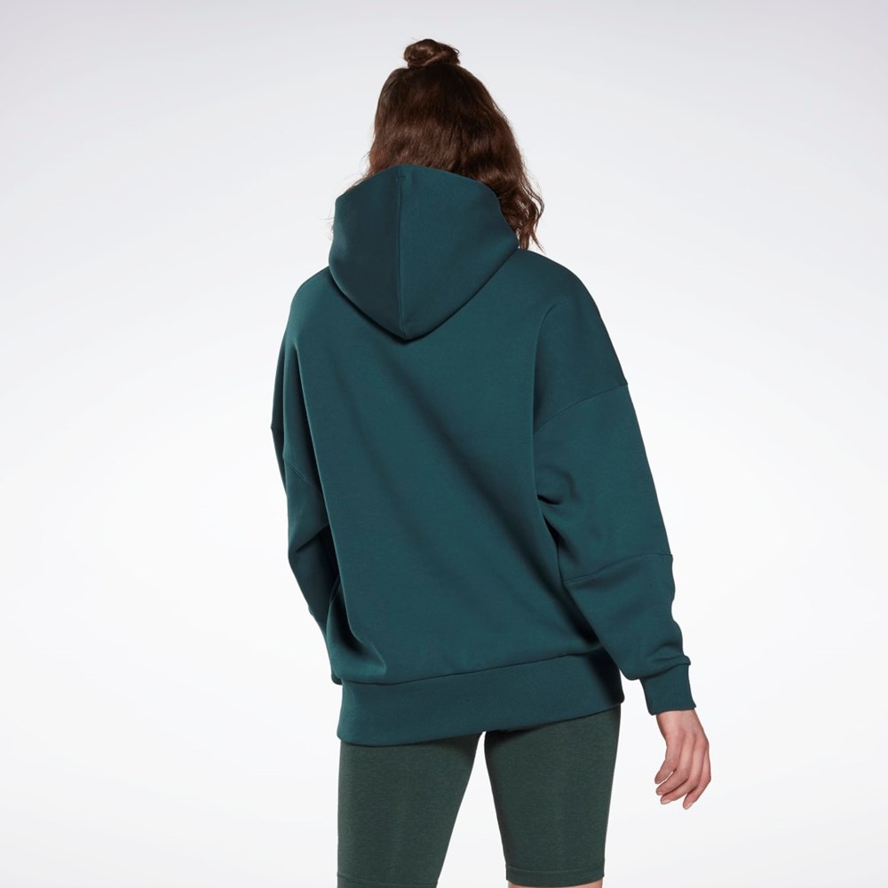 Reebok Studio Recycled Oversize Hoodie Forest Green | HM5091