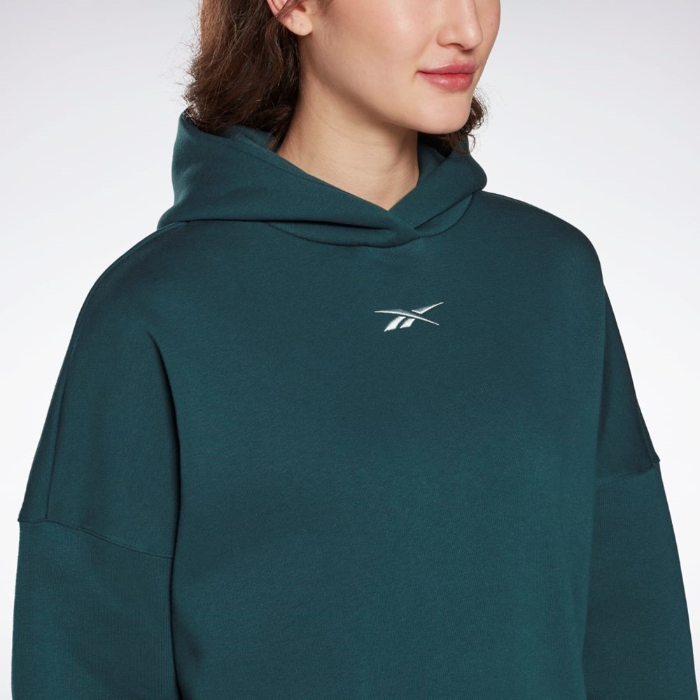 Reebok Studio Recycled Oversize Hoodie Forest Green | HM5091