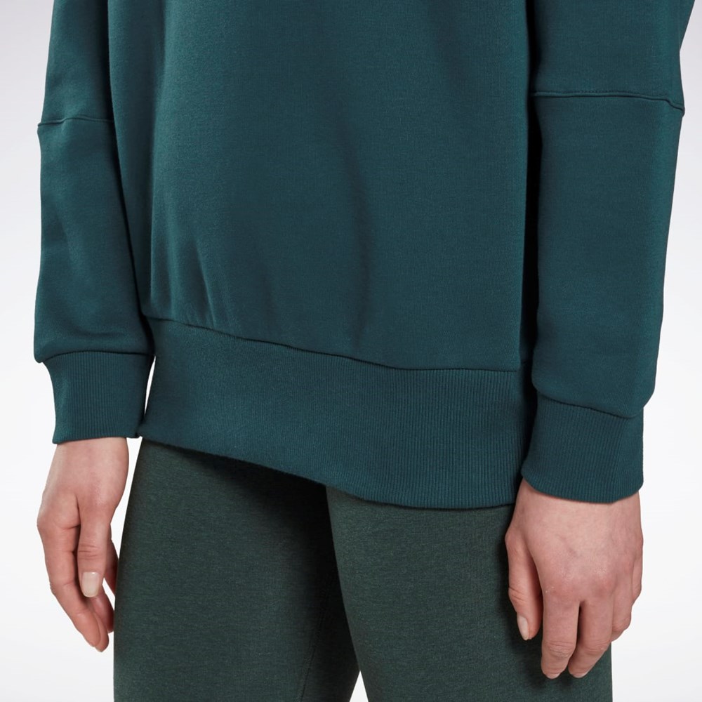 Reebok Studio Recycled Oversize Hoodie Forest Green | HM5091