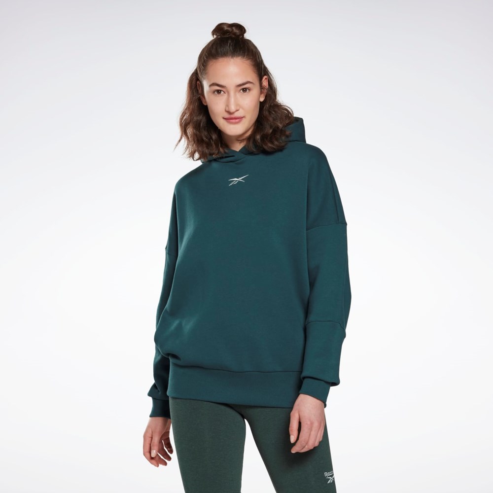 Reebok Studio Recycled Oversize Hoodie Forest Green | HM5091