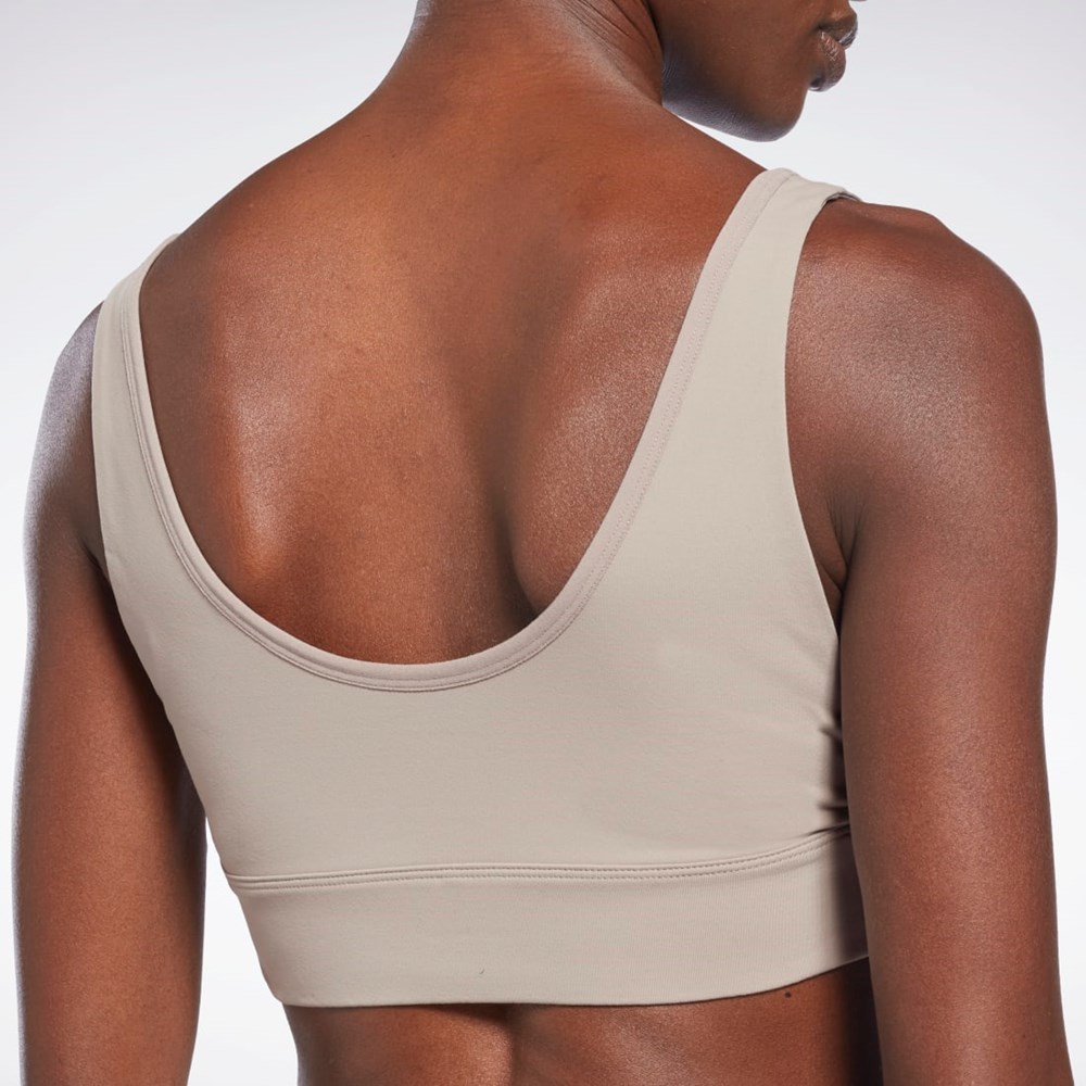 Reebok Studio Reebok Stripped Minimalist Bra Boulder Grey | H56394