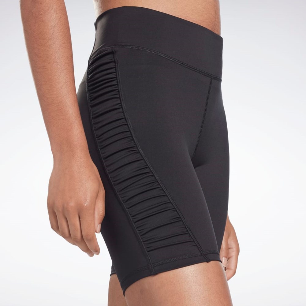 Reebok Studio Ruched High Rise Legging Shorts Black | H51833