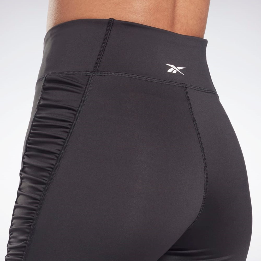 Reebok Studio Ruched High Rise Legging Shorts Black | H51833