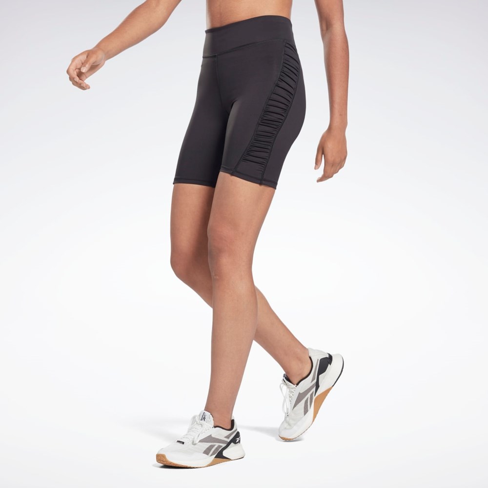 Reebok Studio Ruched High Rise Legging Shorts Black | H51833