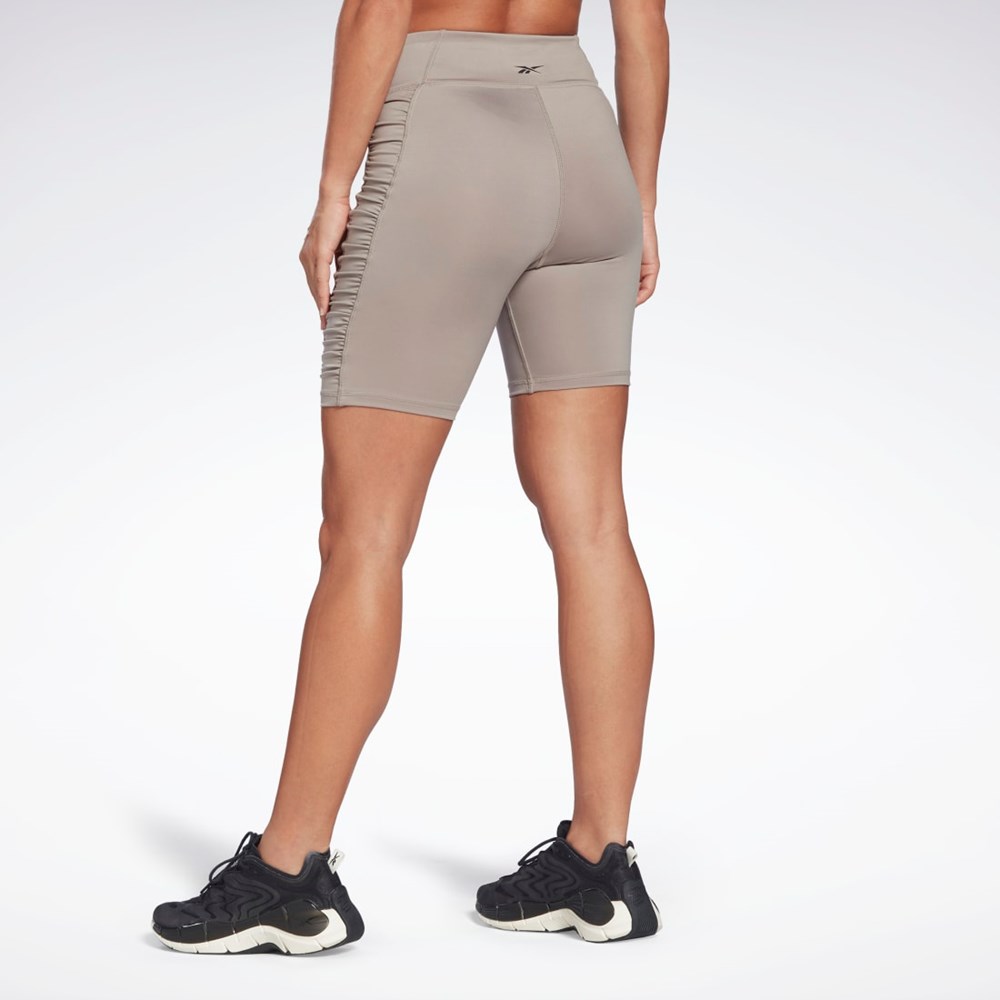 Reebok Studio Ruched High Rise Legging Shorts Boulder Grey | H56373