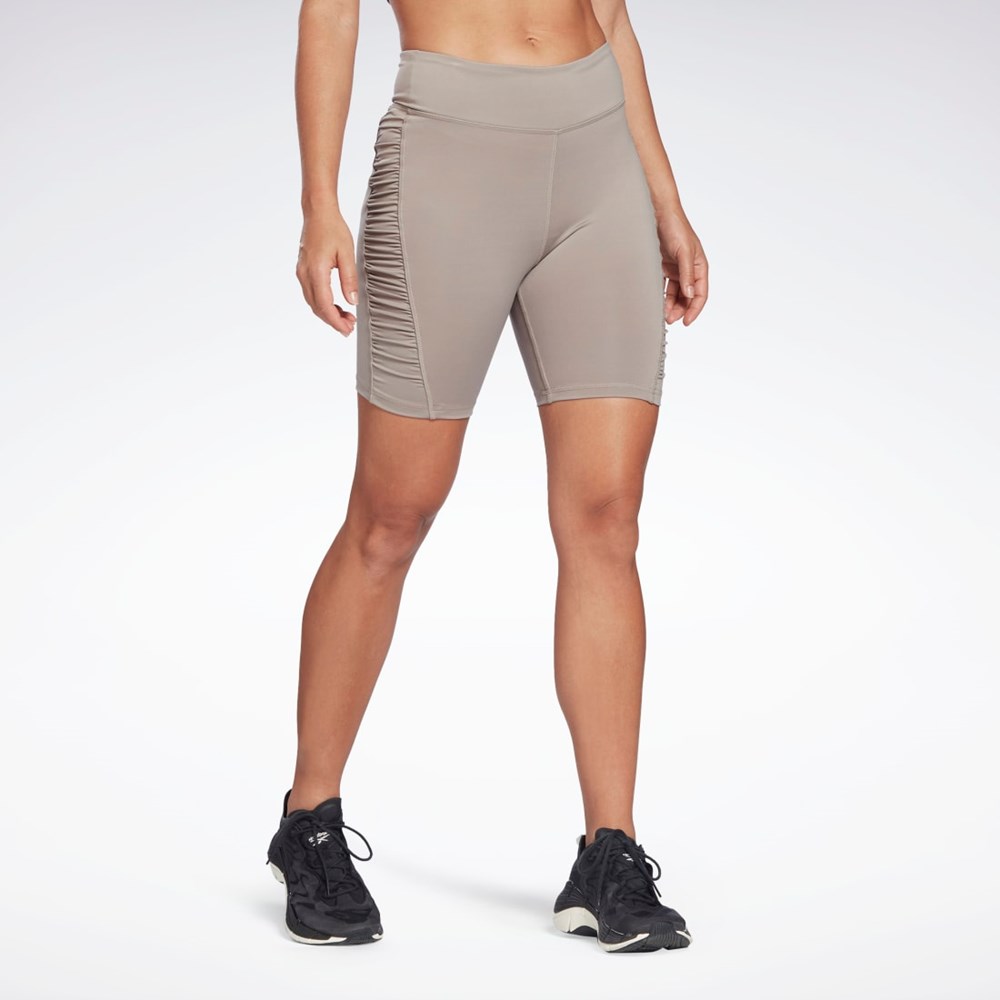 Reebok Studio Ruched High Rise Legging Shorts Boulder Grey | H56373