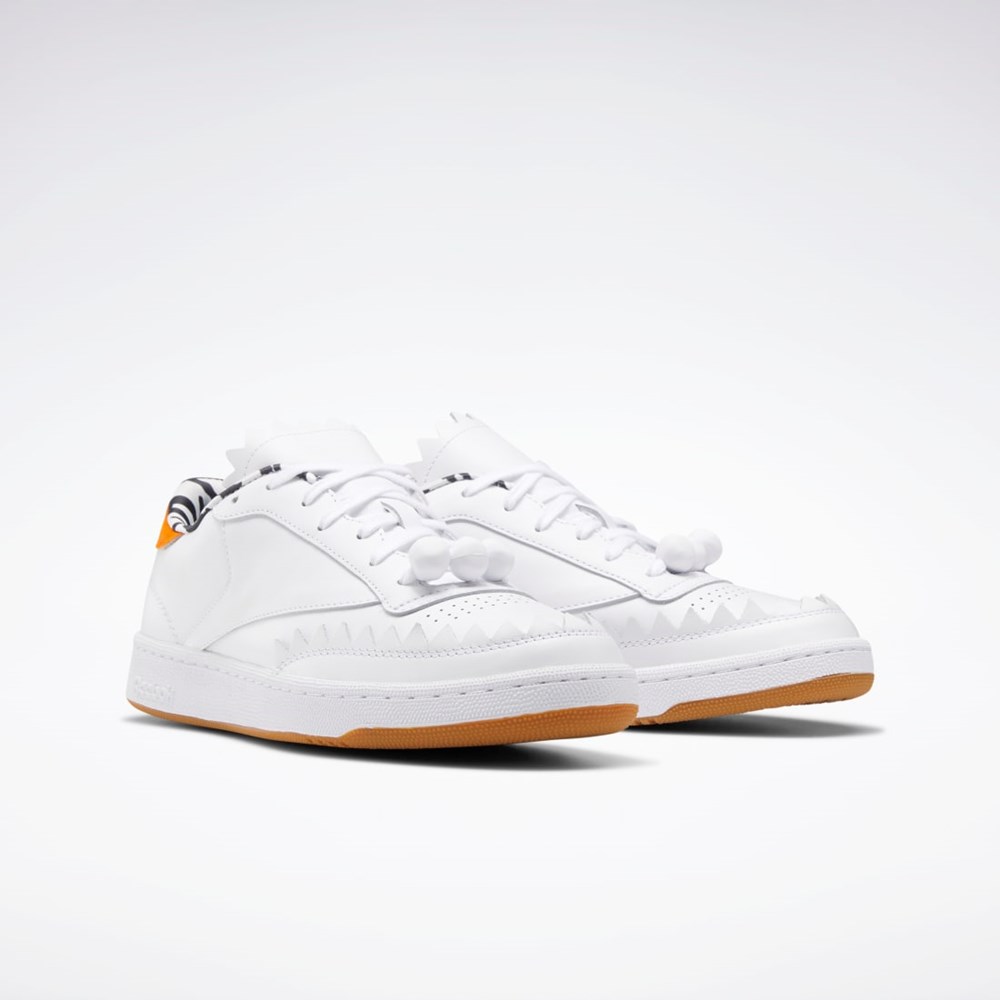 Reebok THE FLINTSTONES Club C Shoes Ftwr White / Black / Thermal Orange | GX3972