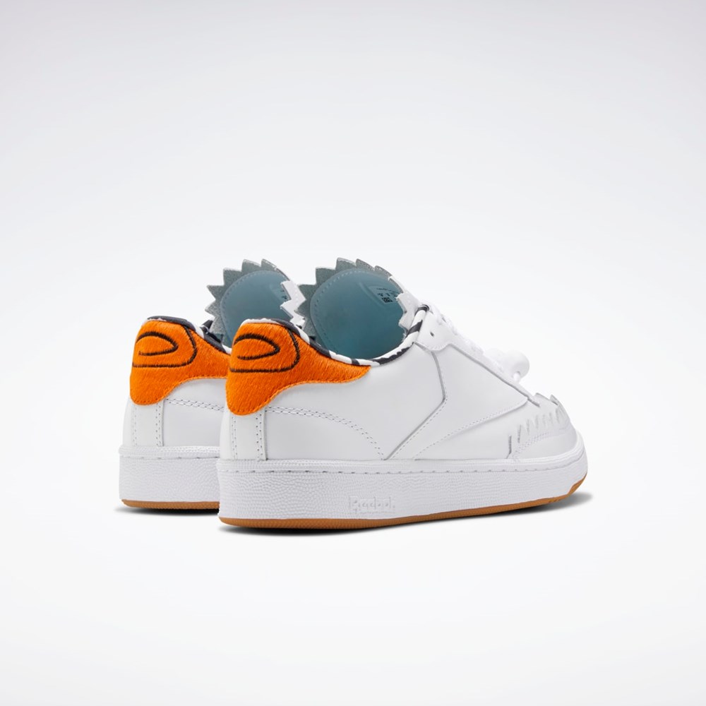 Reebok THE FLINTSTONES Club C Shoes Ftwr White / Black / Thermal Orange | GX3972