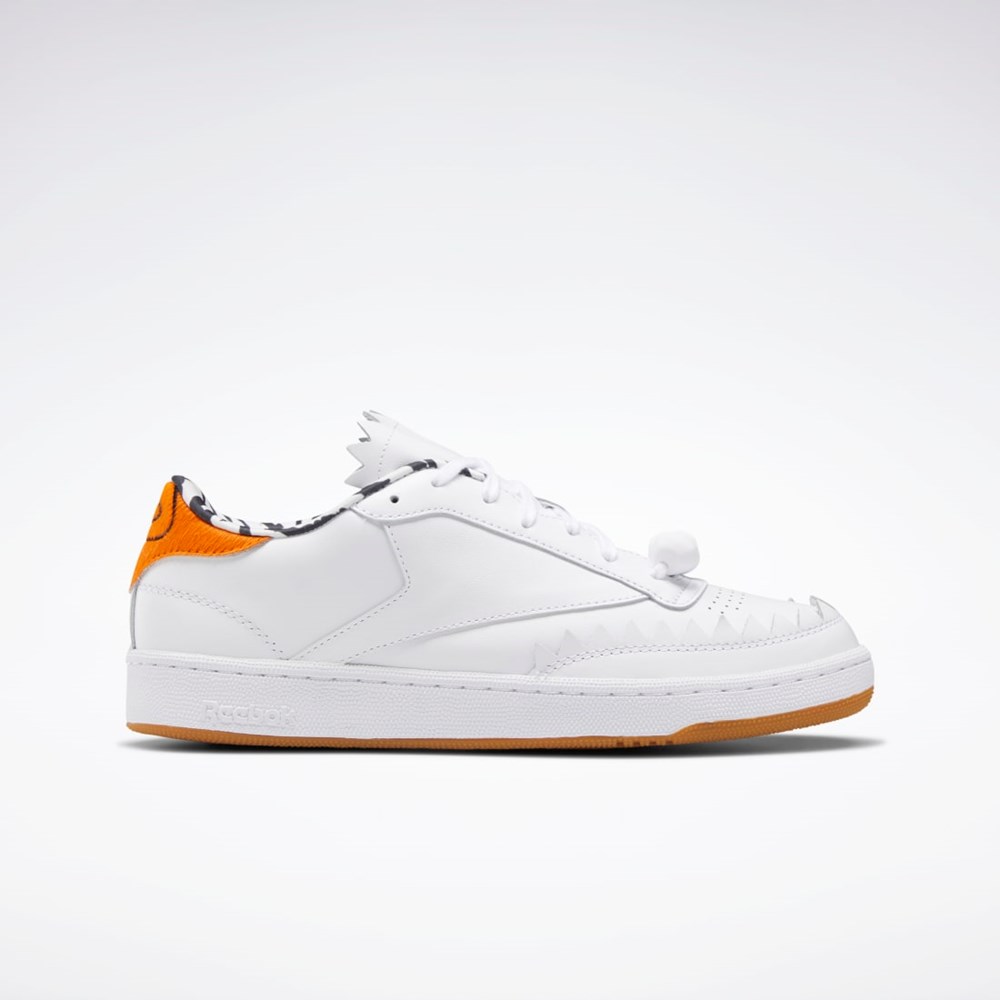 Reebok THE FLINTSTONES Club C Shoes Ftwr White / Black / Thermal Orange | GX3972