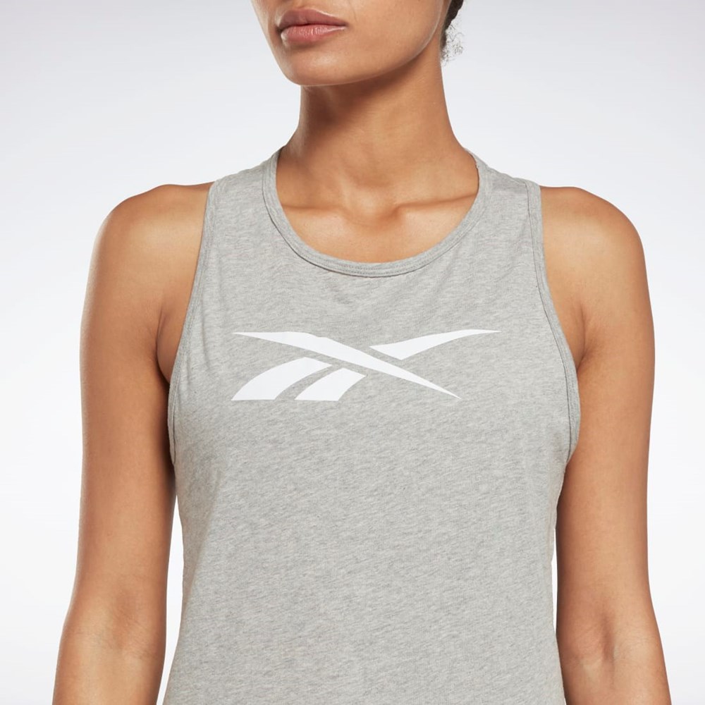 Reebok Training Essentials Graphic Tank Top Medium Grey Heather | HT5849