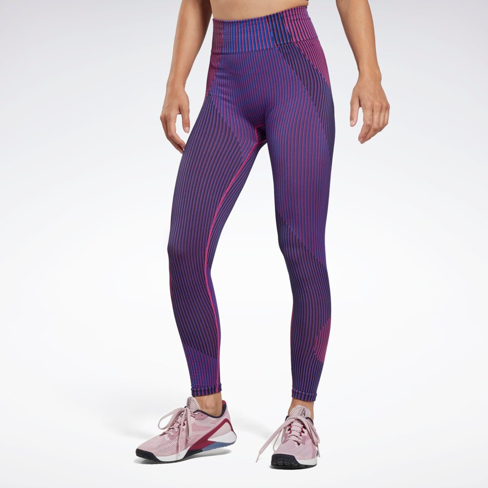 Reebok United By Fitness Myoknit Seamless Leggings Vector Blue | HK4836