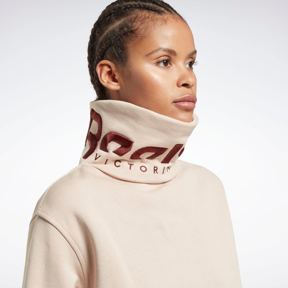 Reebok Victoria Beckham Cowl Neck Jumper Soft Ecru | HU0426