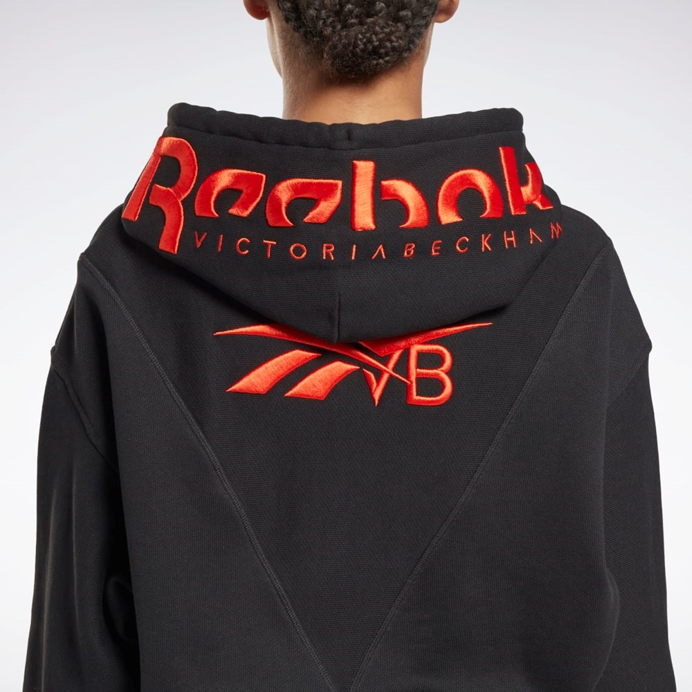 Reebok Victoria Beckham Crop Logo Hoodie Black | HM9261