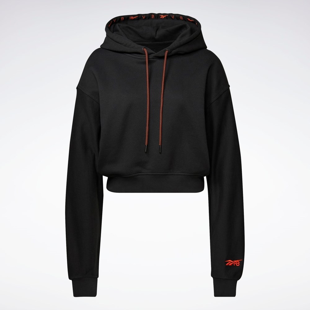 Reebok Victoria Beckham Crop Logo Hoodie Black | HM9261