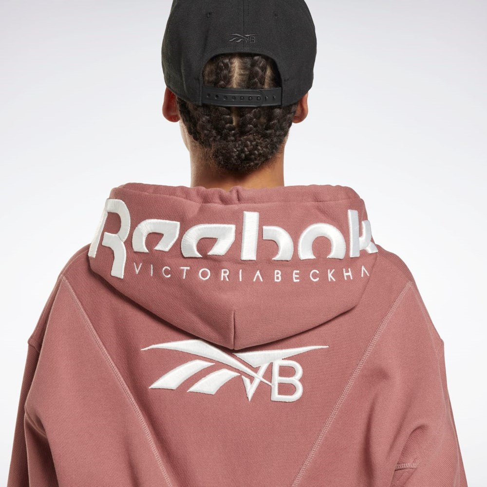 Reebok Victoria Beckham Crop Logo Hoodie Parched Earth | HU0425