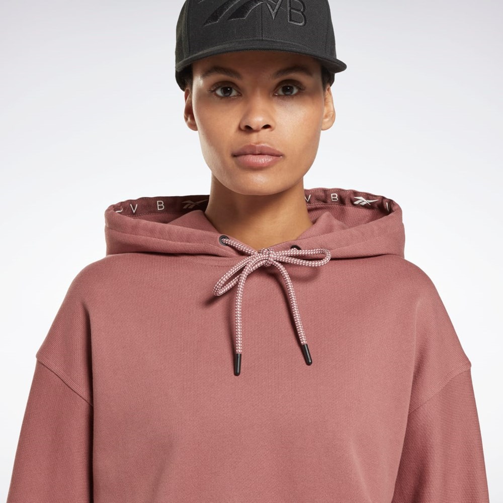 Reebok Victoria Beckham Crop Logo Hoodie Parched Earth | HU0425