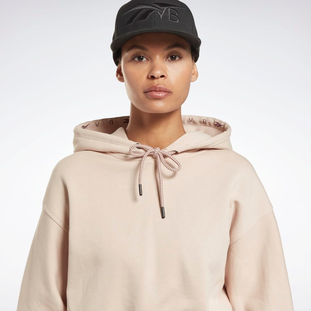 Reebok Victoria Beckham Crop Logo Hoodie Soft Ecru | HU0427