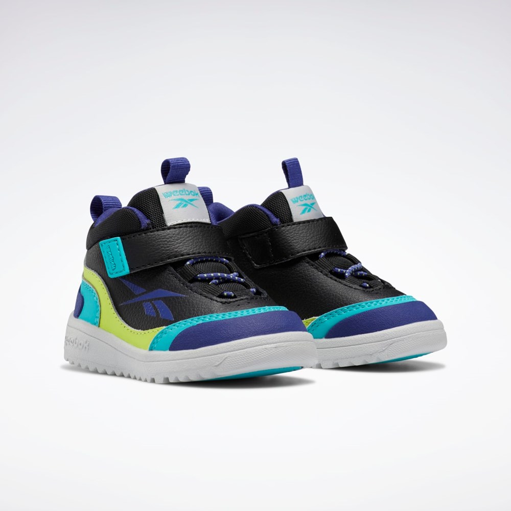 Reebok Weebok Storm X Shoes - Toddler Black / Classic Teal / Acid Yellow | GV8555