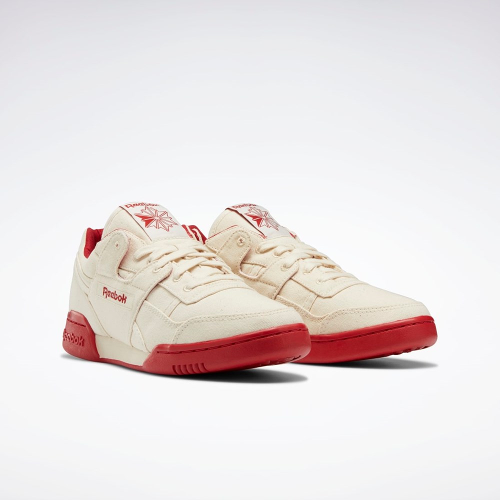 Reebok Workout Plus Shoes Chalk / Chalk / Flash Red | GZ3654