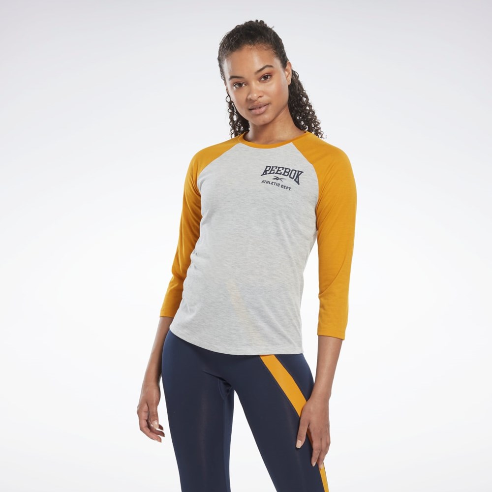 Reebok Workout Ready Baseball T-Shirt Light Grey Heather | HI6896