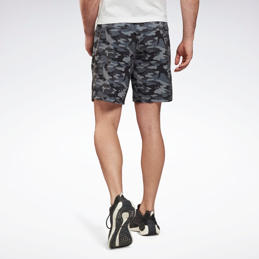 Reebok Workout Ready Camo Graphic Shorts Black | HF6349