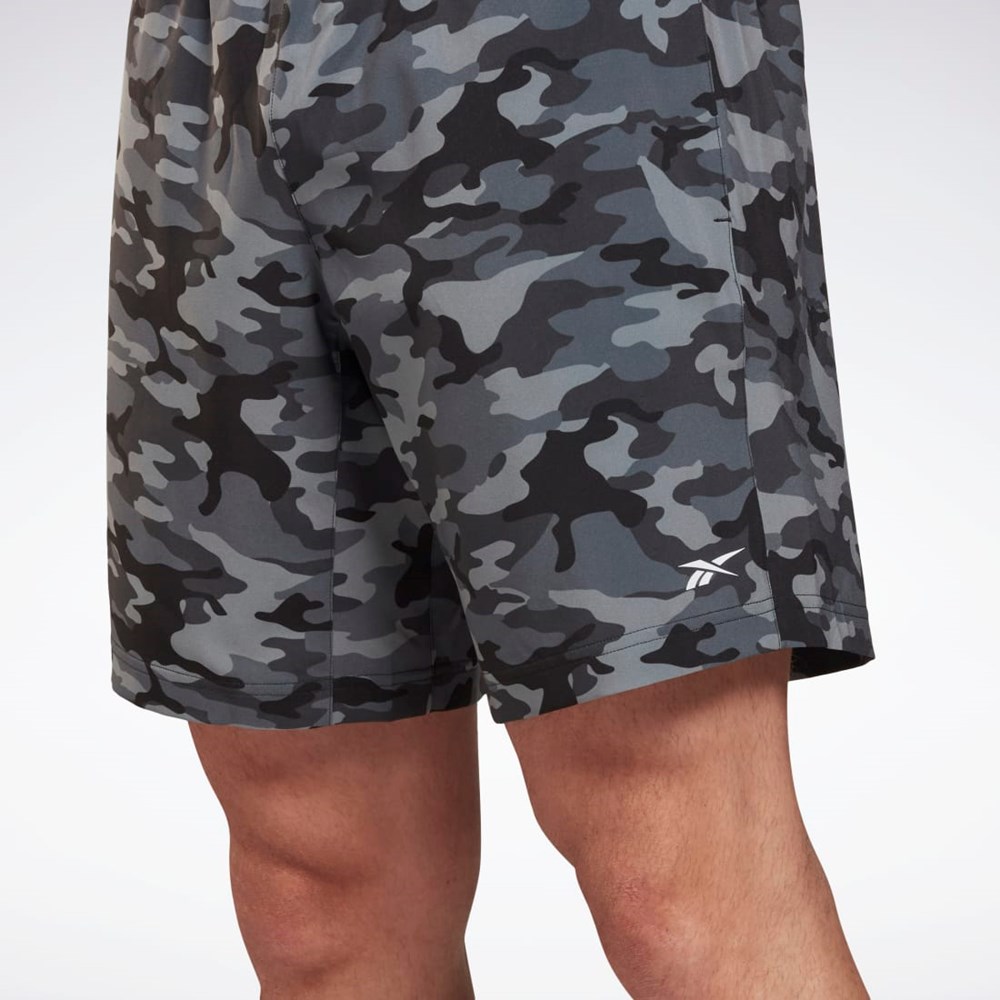 Reebok Workout Ready Camo Graphic Shorts Black | HF6349