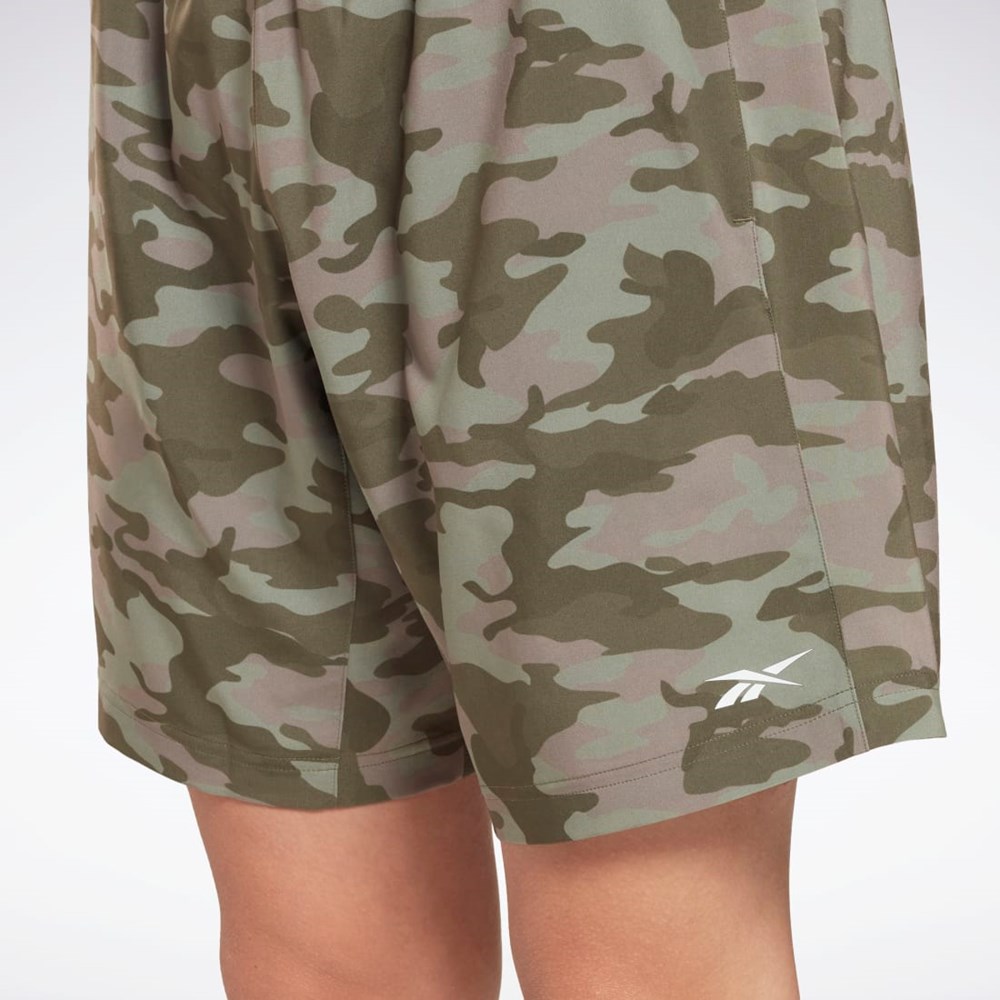 Reebok Workout Ready Camo Graphic Shorts Army Green | HF6350