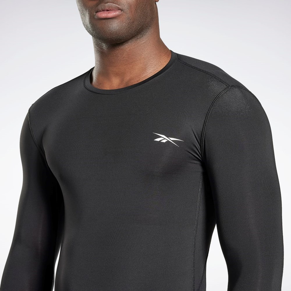 Reebok Workout Ready Compression Long Sleeve Shirt Night Black | HG6379